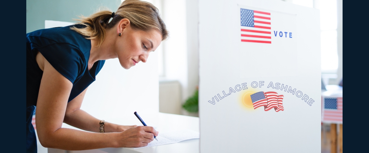 woman voting in a polling place