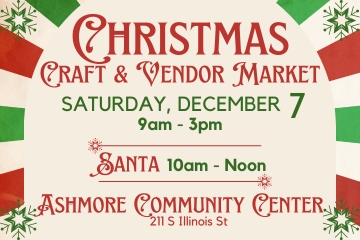 Vendor Market December 7 9 to 3 and Santa 10 to noon